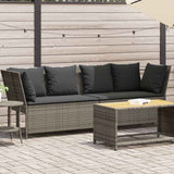 vidaXL Tuinbank met kussens poly rattan zwart