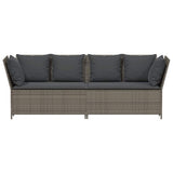 vidaXL Tuinbank met kussens poly rattan zwart