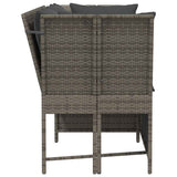 vidaXL Tuinbank met kussens poly rattan zwart