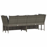 vidaXL Tuinbank met kussens poly rattan zwart