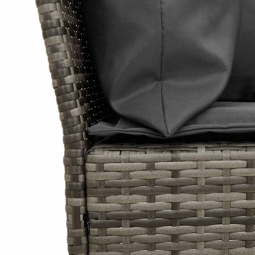 vidaXL Tuinbank met kussens poly rattan zwart