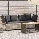 vidaXL Tuinbank met kussens poly rattan zwart