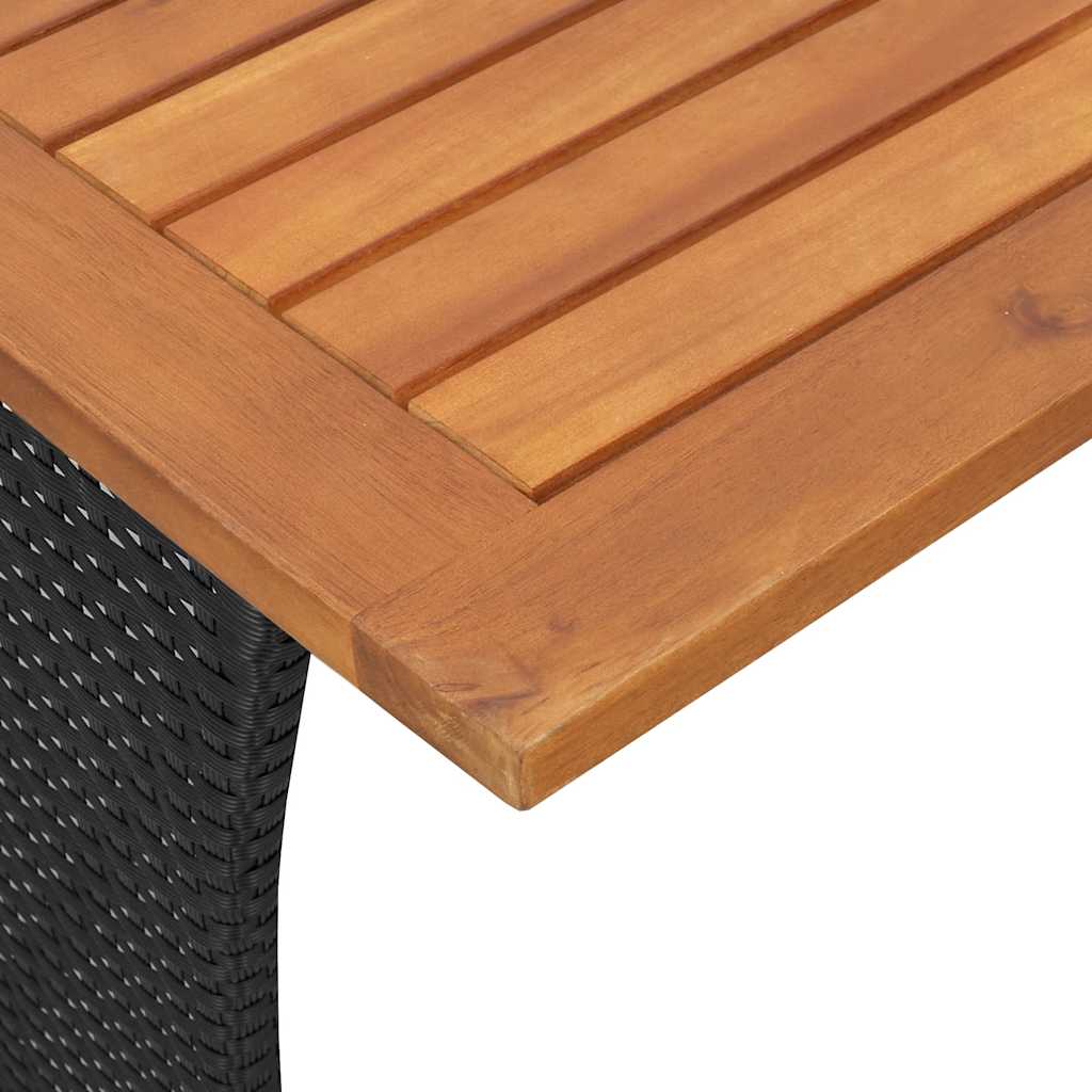 vidaXL 4-delige Tuinset met kussens poly rattan zwart
