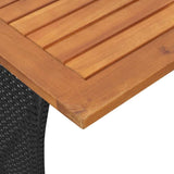 vidaXL 4-delige Tuinset met kussens poly rattan zwart
