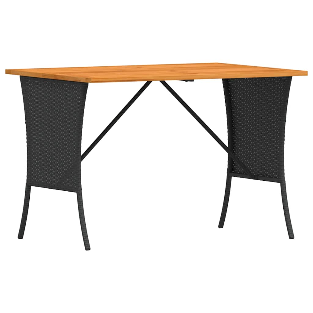 vidaXL 4-delige Tuinset met kussens poly rattan zwart