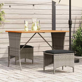 vidaXL 3-delige Tuinset met kussens poly rattan zwart