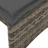 vidaXL 3-delige Tuinset met kussens poly rattan zwart