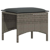 vidaXL 3-delige Tuinset met kussens poly rattan zwart
