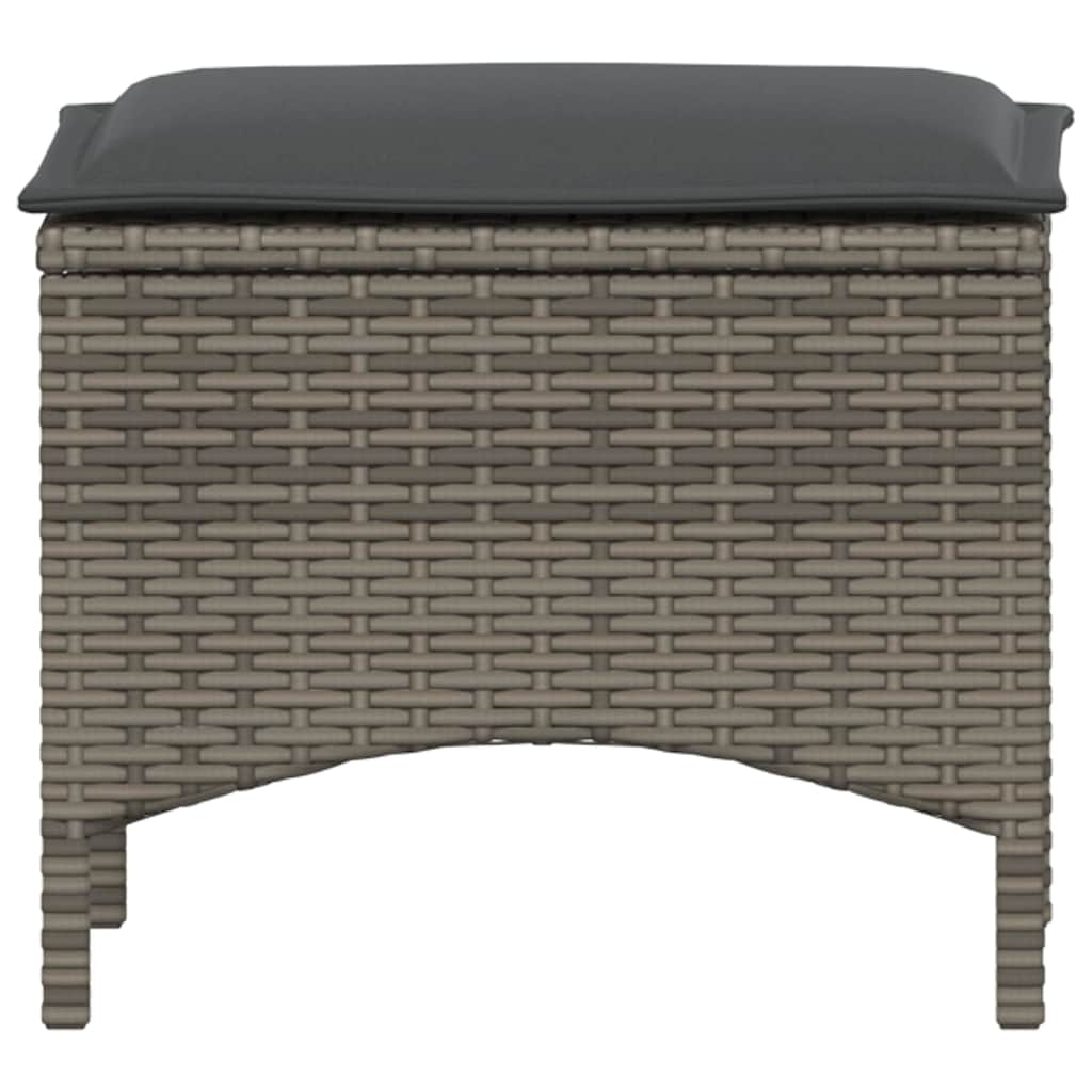 vidaXL 3-delige Tuinset met kussens poly rattan zwart