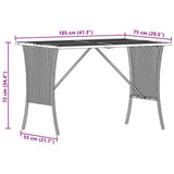 vidaXL Tuintafel met acaciahouten blad 105x75x72 cm poly rattan zwart