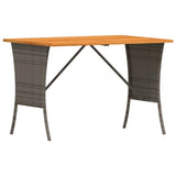 vidaXL Tuintafel met acaciahouten blad 105x75x72 cm poly rattan zwart
