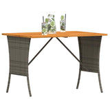 vidaXL Tuintafel met acaciahouten blad 105x75x72 cm poly rattan zwart