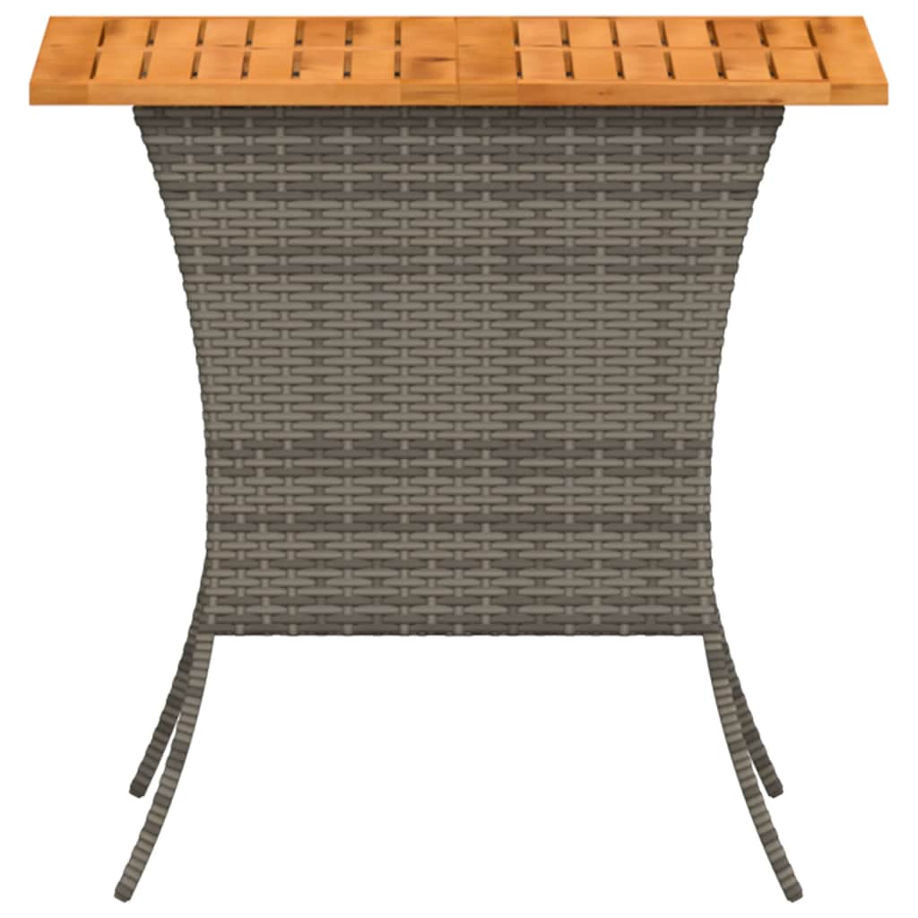 vidaXL Tuintafel met acaciahouten blad 105x75x72 cm poly rattan zwart