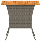 vidaXL Tuintafel met acaciahouten blad 105x75x72 cm poly rattan zwart