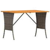 vidaXL Tuintafel met acaciahouten blad 105x75x72 cm poly rattan zwart