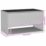 vidaXL Opbergbox voor buiten 100x55x55,5 cm poly rattan zwart