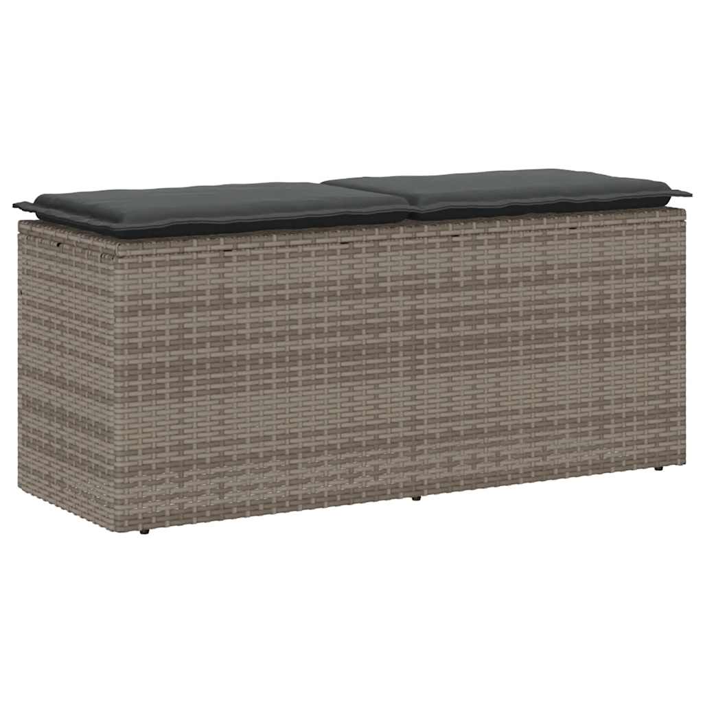 vidaXL Tuinbank met kussen 110x40x44 cm poly rattan zwart