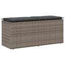 vidaXL Tuinbank met kussen 110x40x44 cm poly rattan zwart