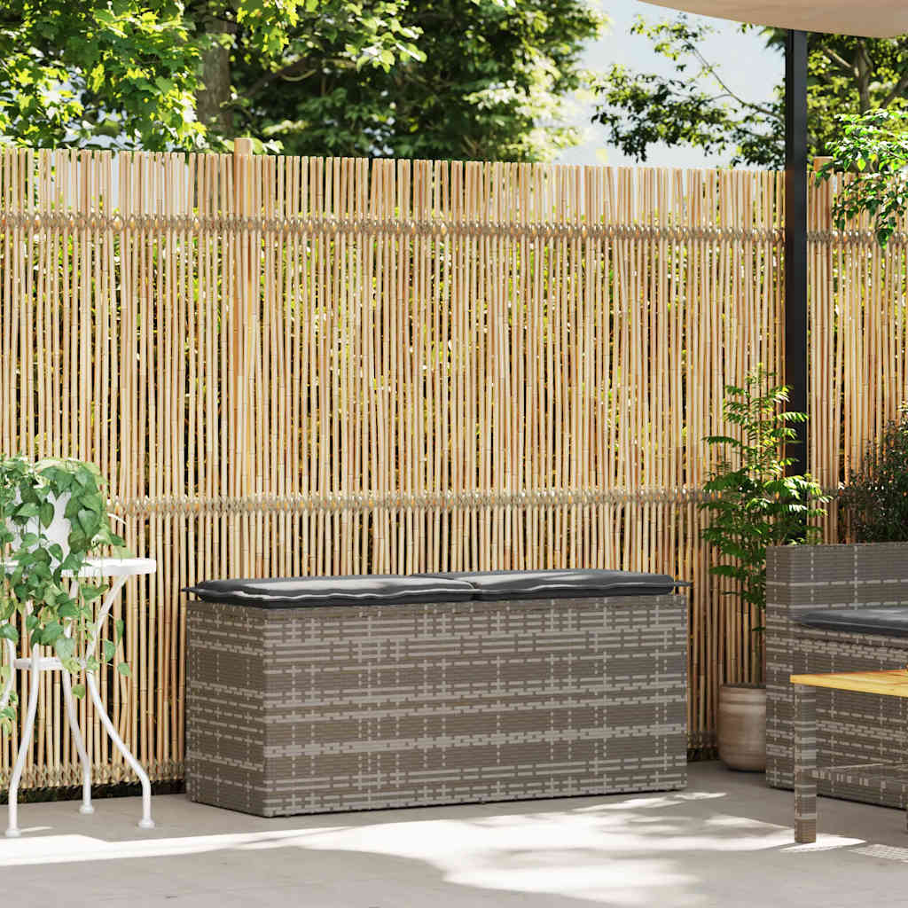 vidaXL Tuinbank met kussen 110x40x44 cm poly rattan zwart