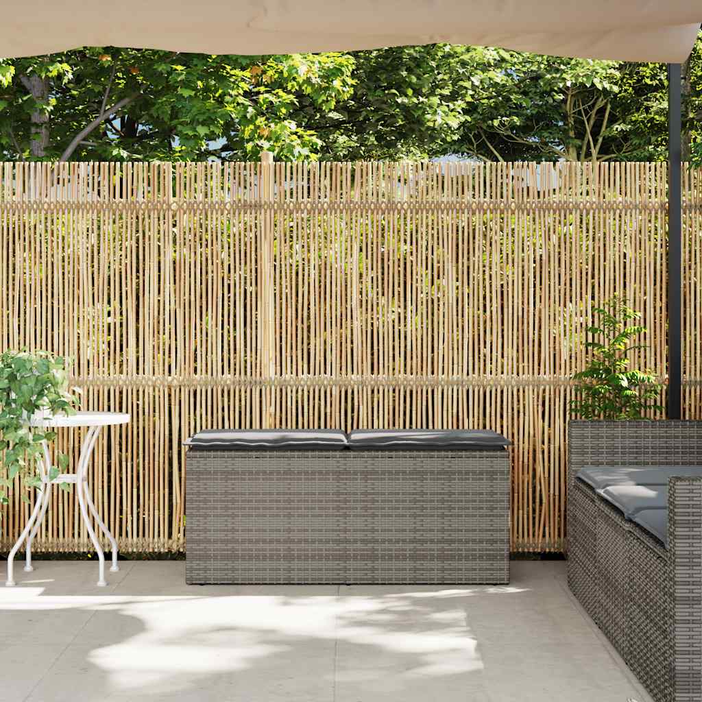 vidaXL Tuinbank met kussen 110x40x44 cm poly rattan zwart