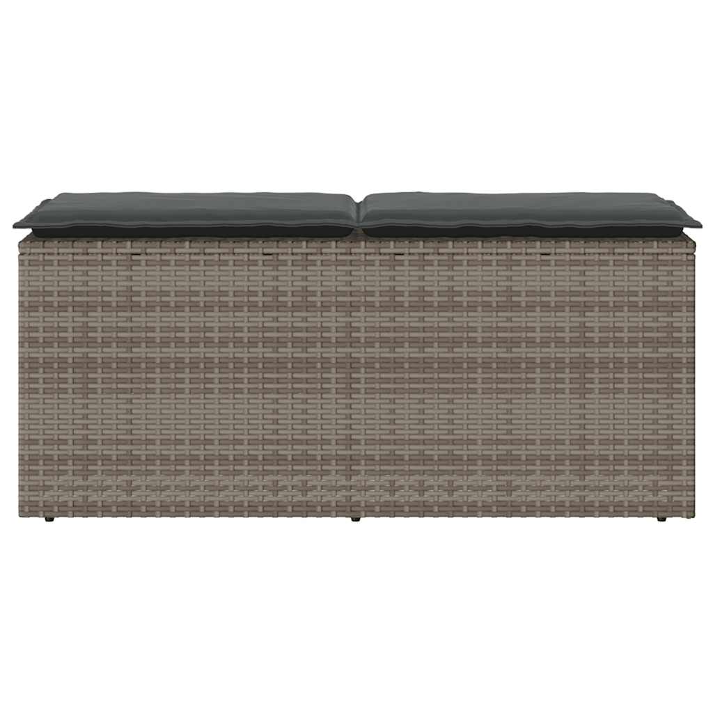 vidaXL Tuinbank met kussen 110x40x44 cm poly rattan zwart