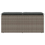 vidaXL Tuinbank met kussen 110x40x44 cm poly rattan zwart