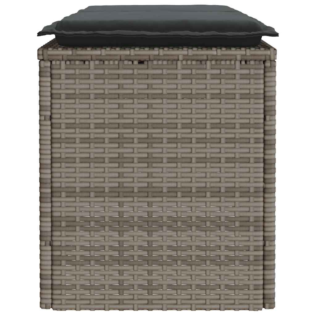 vidaXL Tuinbank met kussen 110x40x44 cm poly rattan zwart