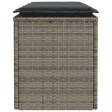 vidaXL Tuinbank met kussen 110x40x44 cm poly rattan zwart