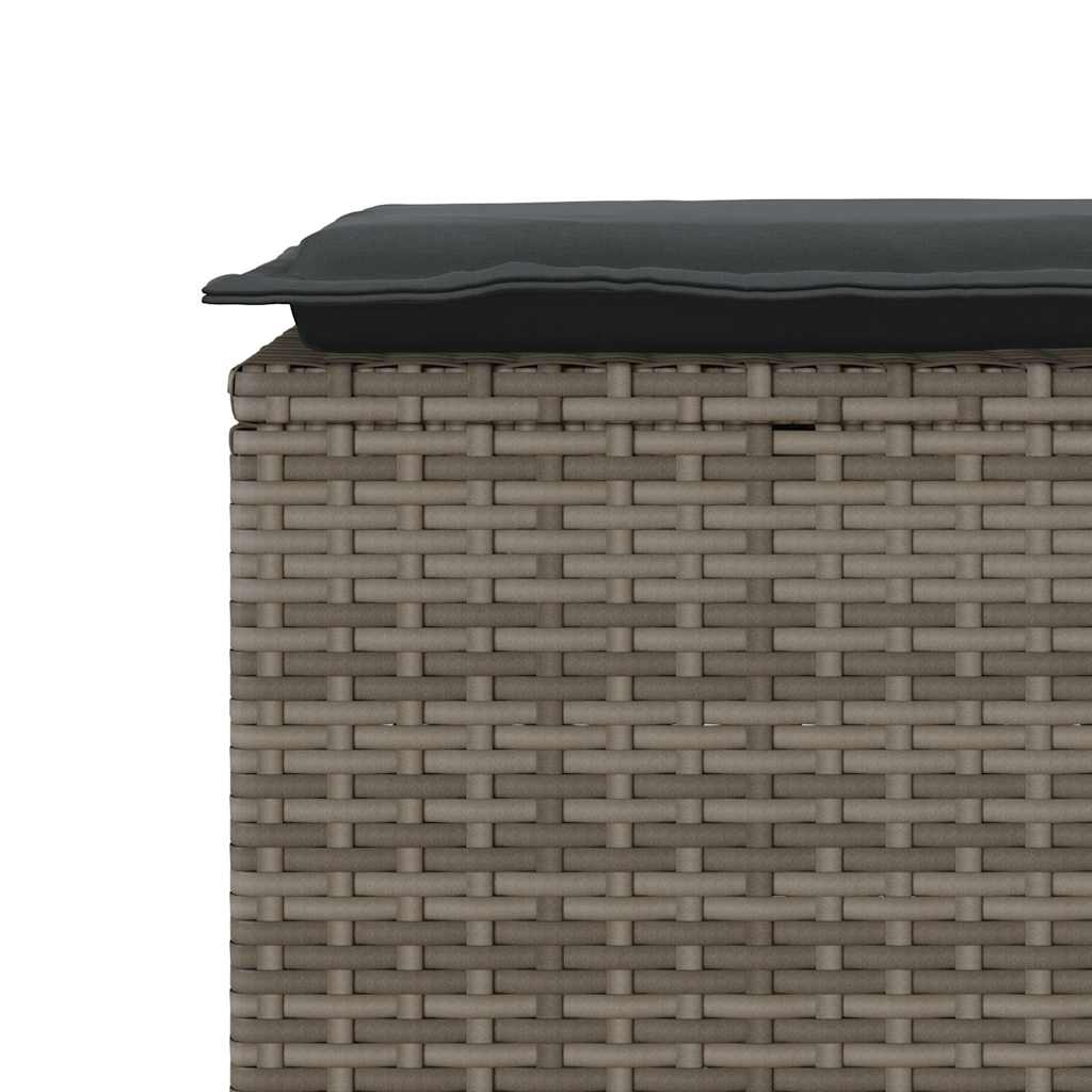 vidaXL Tuinbank met kussen 110x40x44 cm poly rattan zwart
