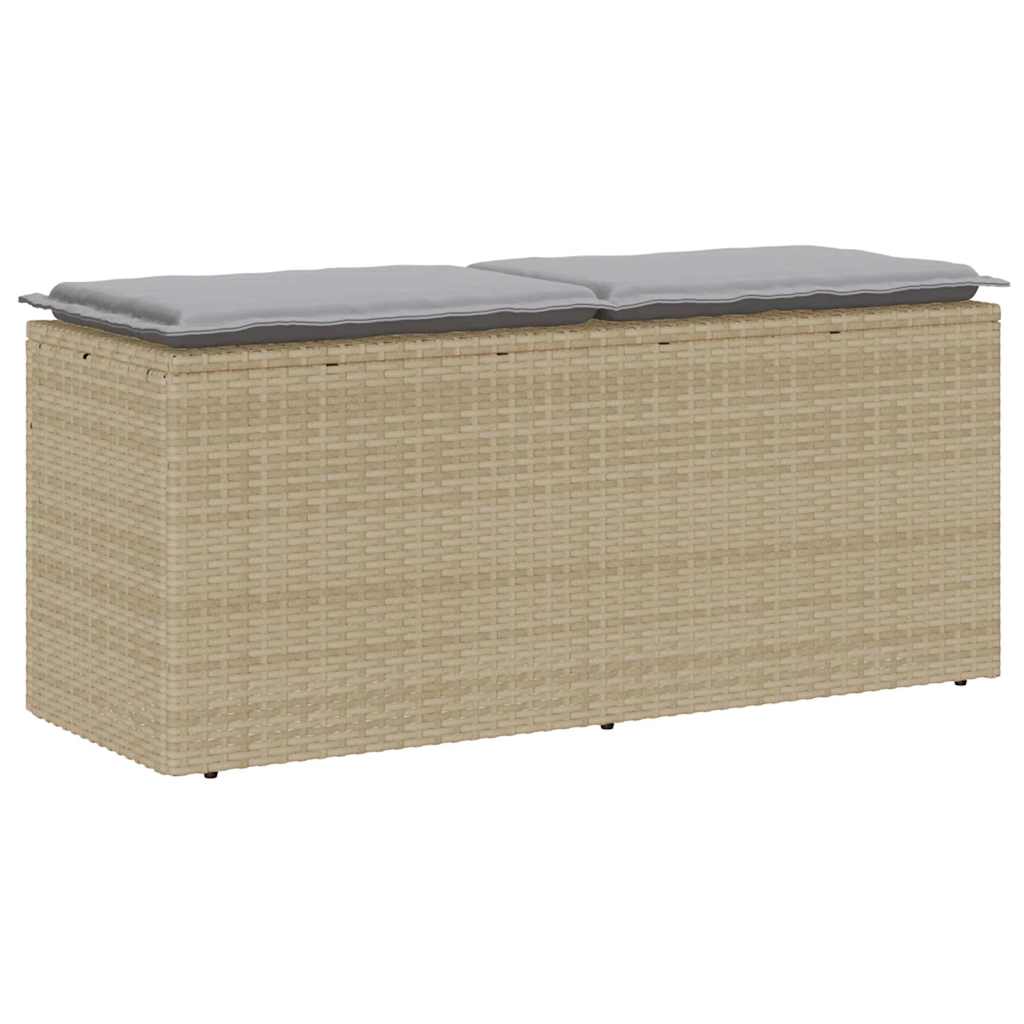 vidaXL Tuinbank met kussen 110x40x44 cm poly rattan zwart