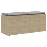 vidaXL Tuinbank met kussen 110x40x44 cm poly rattan zwart