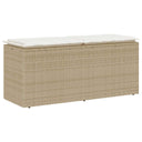 vidaXL Tuinbank met kussen 110x40x44 cm poly rattan zwart