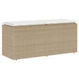 vidaXL Tuinbank met kussen 110x40x44 cm poly rattan zwart