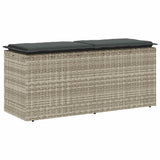 vidaXL Tuinbank met kussen 110x40x44 cm poly rattan zwart