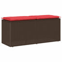 vidaXL Tuinbank met kussen 110x40x44 cm poly rattan grijs