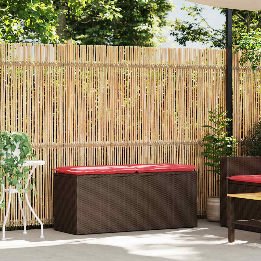 vidaXL Tuinbank met kussen 110x40x44 cm poly rattan grijs