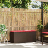 vidaXL Tuinbank met kussen 110x40x44 cm poly rattan grijs