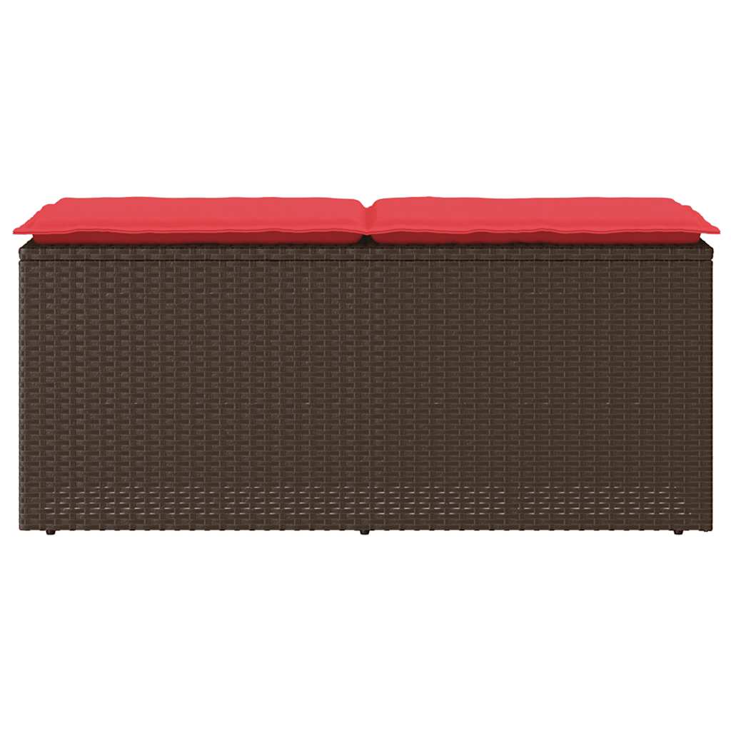 vidaXL Tuinbank met kussen 110x40x44 cm poly rattan grijs