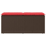 vidaXL Tuinbank met kussen 110x40x44 cm poly rattan grijs