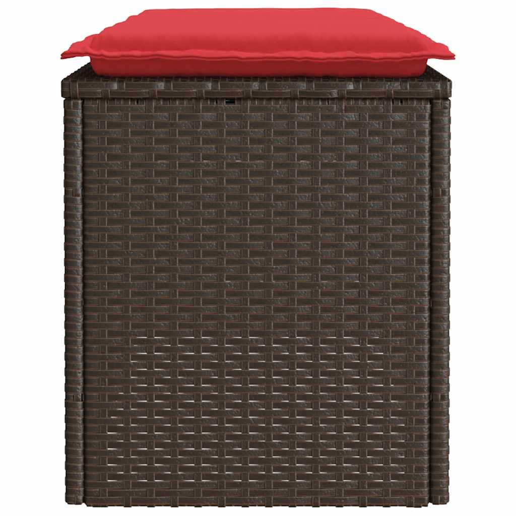 vidaXL Tuinbank met kussen 110x40x44 cm poly rattan grijs