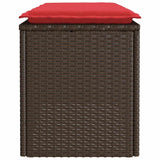 vidaXL Tuinbank met kussen 110x40x44 cm poly rattan grijs