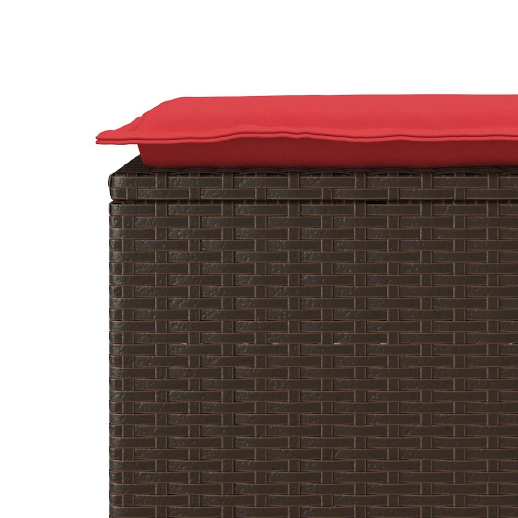 vidaXL Tuinbank met kussen 110x40x44 cm poly rattan grijs