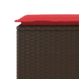 vidaXL Tuinbank met kussen 110x40x44 cm poly rattan grijs