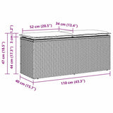 vidaXL Tuinbank met kussen 110x40x44 cm poly rattan grijs
