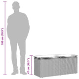 vidaXL Tuinbank met kussen 110x40x44 cm poly rattan grijs
