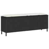 vidaXL Tuinbank met kussen 110x30x40,5 cm poly rattan zwart