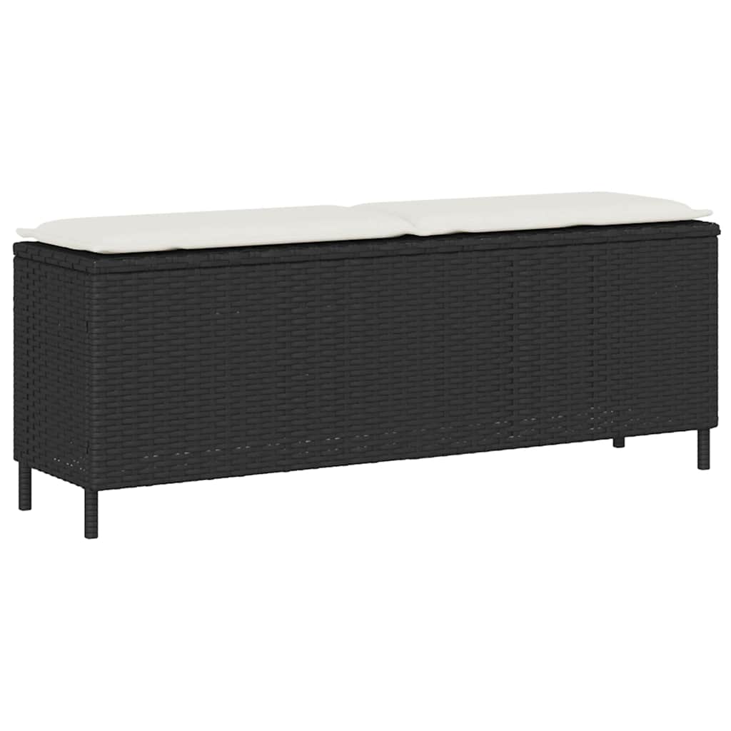 vidaXL Tuinbank met kussen 110x30x40,5 cm poly rattan zwart
