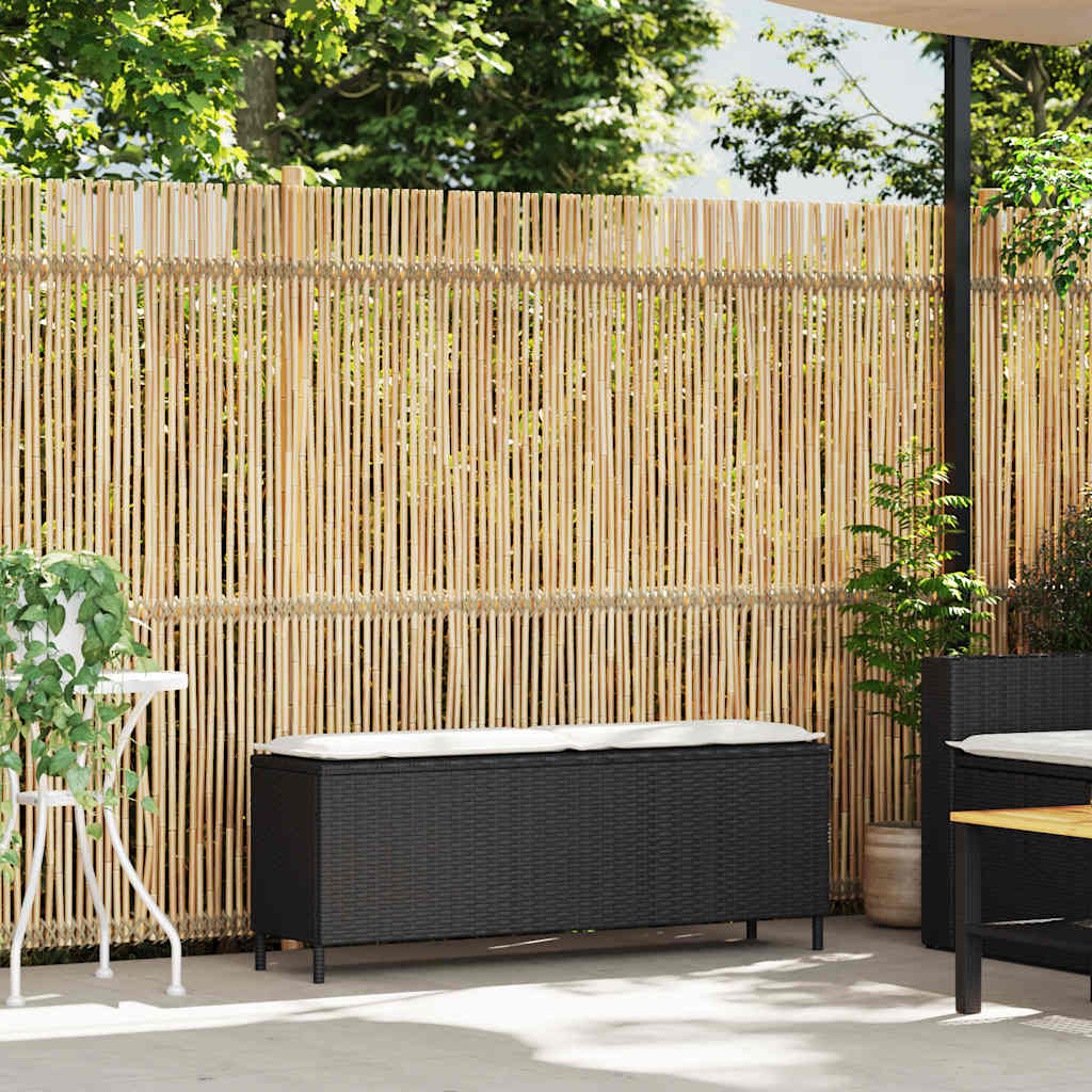 vidaXL Tuinbank met kussen 110x30x40,5 cm poly rattan zwart