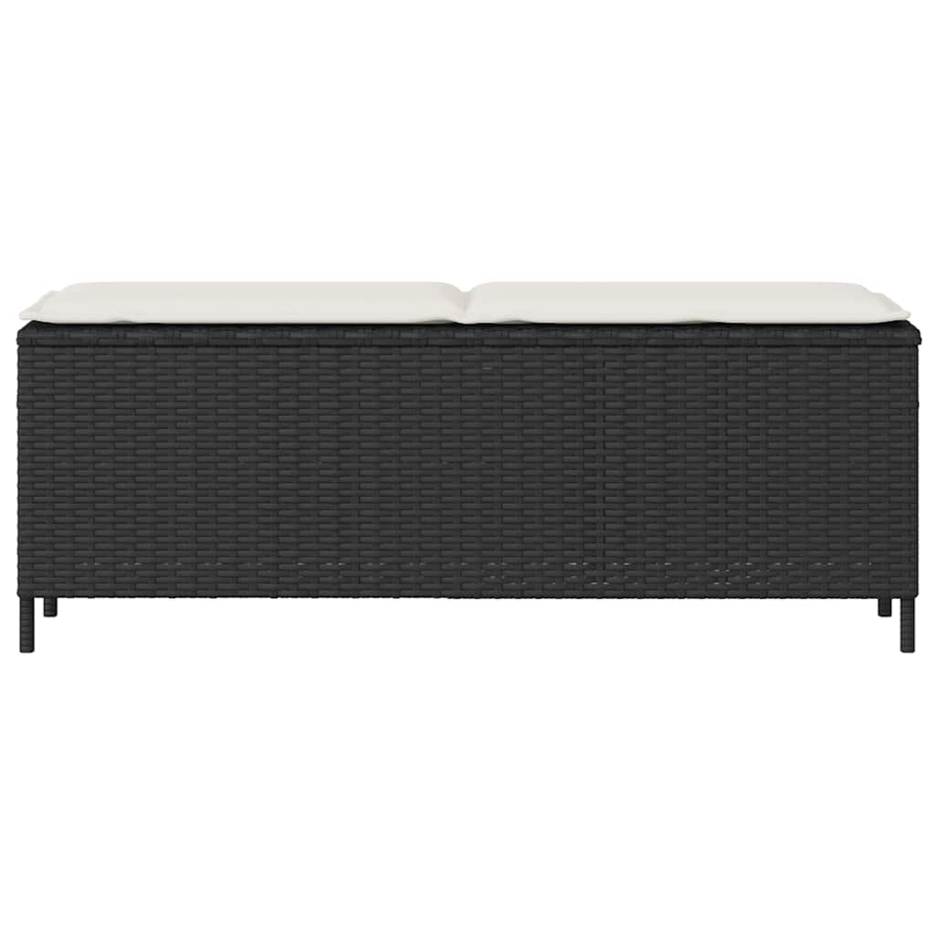 vidaXL Tuinbank met kussen 110x30x40,5 cm poly rattan zwart