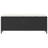 vidaXL Tuinbank met kussen 110x30x40,5 cm poly rattan zwart